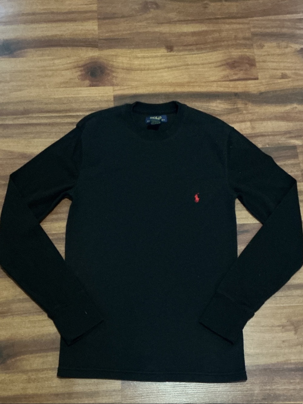 Polo by Ralph Lauren Black Long Sleeve Crewneck Red Pony Logo sz small unisex